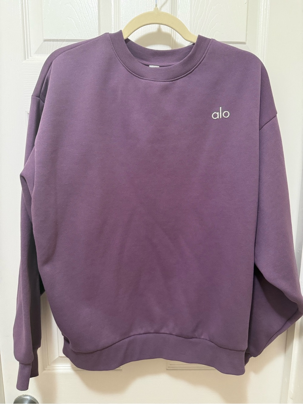 Alo Crewneck Sweatshirt in Plum kiss large